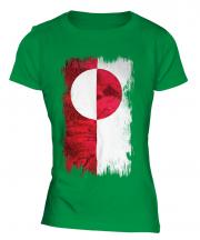 Greenland Grunge Flag Ladies T-Shirt