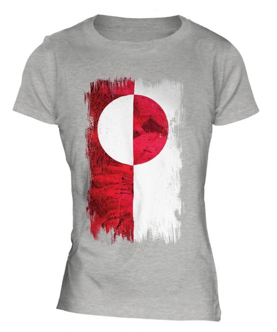 Greenland Grunge Flag Ladies T-Shirt