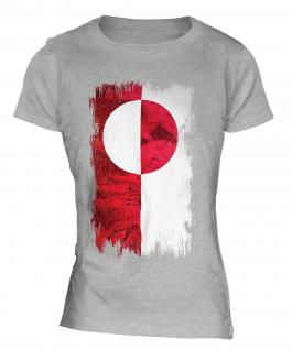 Greenland Grunge Flag Ladies T-Shirt