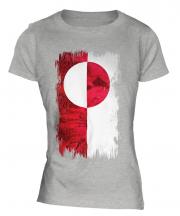 Greenland Grunge Flag Ladies T-Shirt