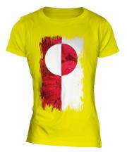 Greenland Grunge Flag Ladies T-Shirt