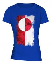 Greenland Grunge Flag Ladies T-Shirt