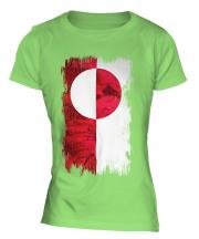 Greenland Grunge Flag Ladies T-Shirt