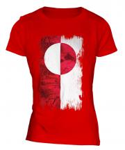 Greenland Grunge Flag Ladies T-Shirt