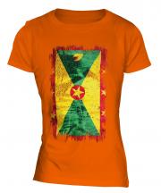 Grenada Grunge Flag Ladies T-Shirt