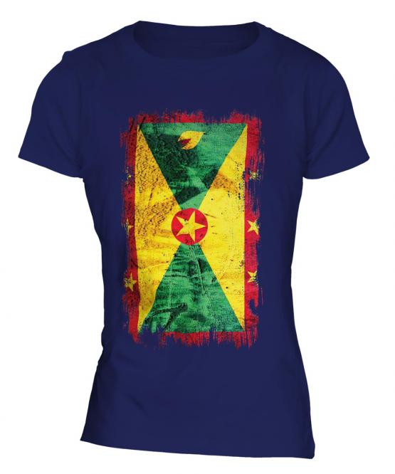 Grenada Grunge Flag Ladies T-Shirt