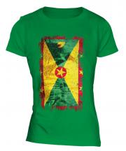 Grenada Grunge Flag Ladies T-Shirt