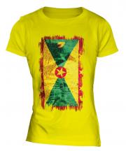 Grenada Grunge Flag Ladies T-Shirt