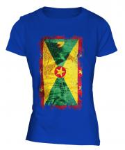 Grenada Grunge Flag Ladies T-Shirt
