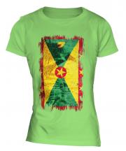 Grenada Grunge Flag Ladies T-Shirt