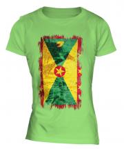 Grenada Grunge Flag Ladies T-Shirt