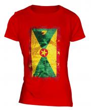 Grenada Grunge Flag Ladies T-Shirt