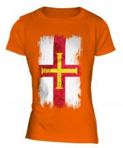 Guernsey Grunge Flag Ladies T-Shirt