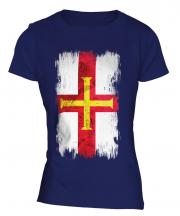 Guernsey Grunge Flag Ladies T-Shirt