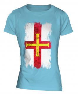 Guernsey Grunge Flag Ladies T-Shirt