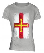 Guernsey Grunge Flag Ladies T-Shirt