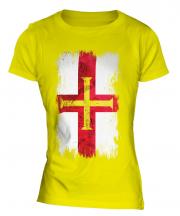 Guernsey Grunge Flag Ladies T-Shirt