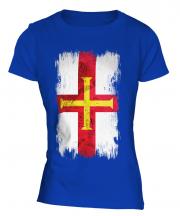 Guernsey Grunge Flag Ladies T-Shirt
