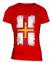 Guernsey Grunge Flag Ladies T-Shirt