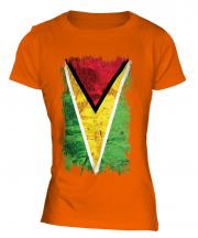 Guyana Grunge Flag Ladies T-Shirt