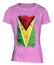 Guyana Grunge Flag Ladies T-Shirt