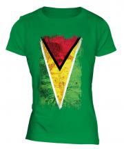 Guyana Grunge Flag Ladies T-Shirt