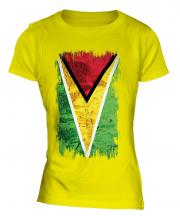 Guyana Grunge Flag Ladies T-Shirt