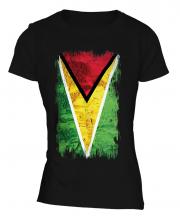 Guyana Grunge Flag Ladies T-Shirt