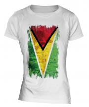 Guyana Grunge Flag Ladies T-Shirt