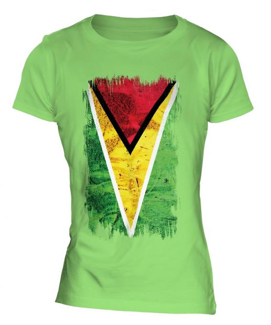 Guyana Grunge Flag Ladies T-Shirt