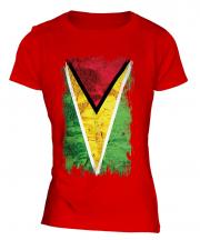 Guyana Grunge Flag Ladies T-Shirt