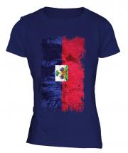 Haiti Grunge Flag Ladies T-Shirt