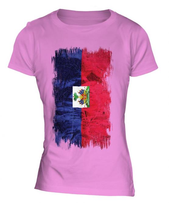 Haiti Grunge Flag Ladies T-Shirt