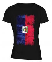 Haiti Grunge Flag Ladies T-Shirt