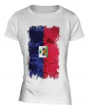Haiti Grunge Flag Ladies T-Shirt