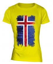 Iceland Grunge Flag Ladies T-Shirt