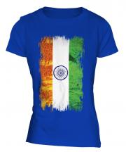 India Grunge Flag Ladies T-Shirt