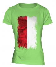 Indonesia Grunge Flag Ladies T-Shirt