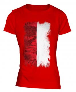 Indonesia Grunge Flag Ladies T-Shirt