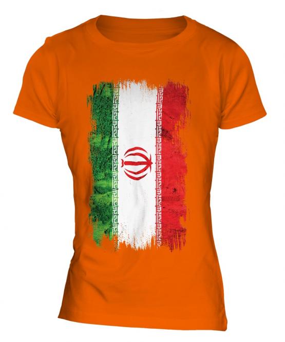 Iran Grunge Flag Ladies T-Shirt