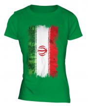 Iran Grunge Flag Ladies T-Shirt