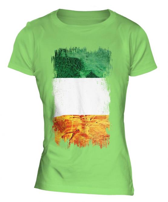 Ireland Grunge Flag Ladies T-Shirt