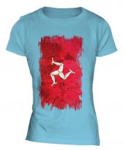 Isle Of Man Grunge Flag Ladies T-Shirt