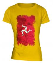 Isle Of Man Grunge Flag Ladies T-Shirt