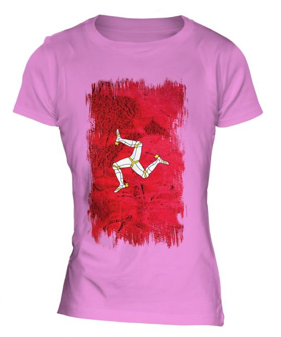 Isle Of Man Grunge Flag Ladies T-Shirt