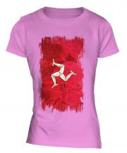 Isle Of Man Grunge Flag Ladies T-Shirt