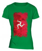 Isle Of Man Grunge Flag Ladies T-Shirt