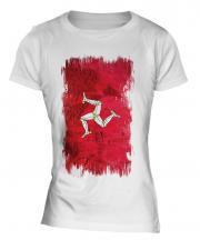 Isle Of Man Grunge Flag Ladies T-Shirt