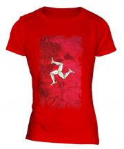 Isle Of Man Grunge Flag Ladies T-Shirt