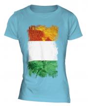Ivory Coast Grunge Flag Ladies T-Shirt